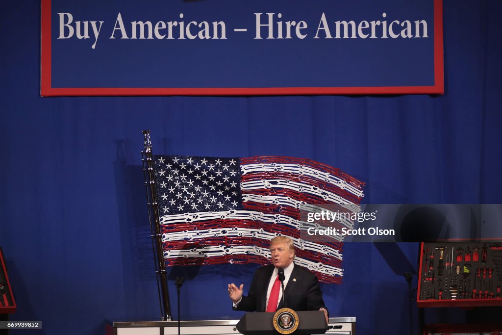 President Trump Visits Snap-On Tools In Kenosha, Wisconsin