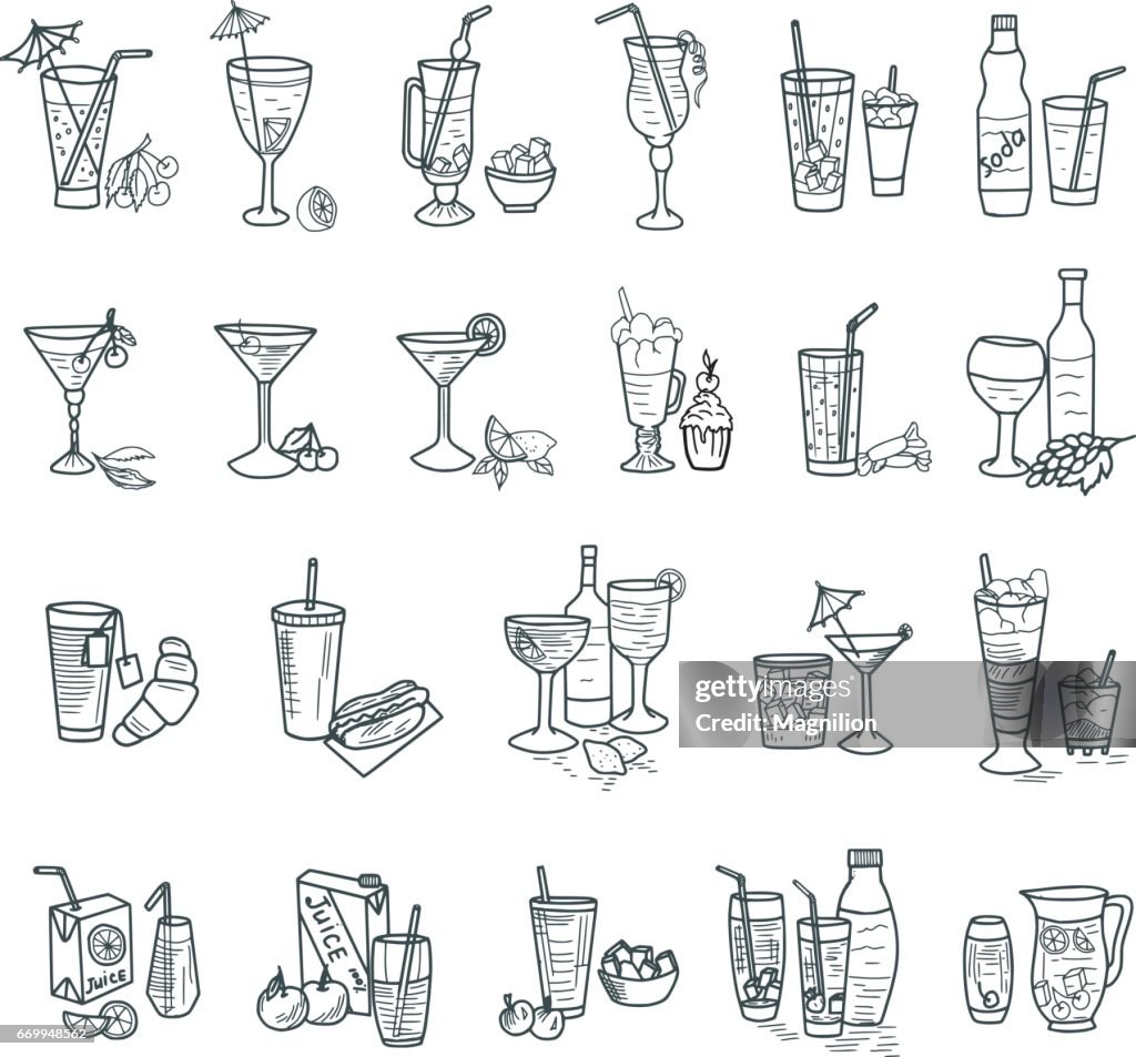 Cocktails Doodles
