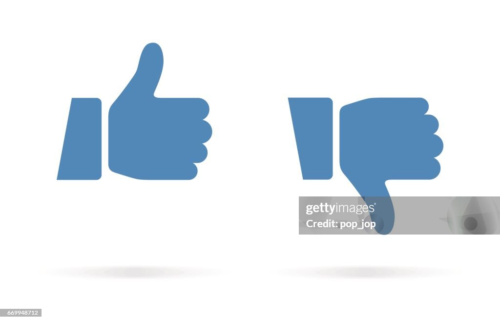 Tummen upp och tummen ner ikonen