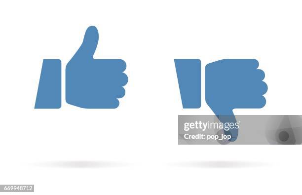 thumbs up and thumbs down icon - ok zeichen stock illustrations