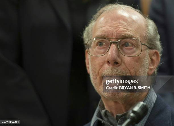 Stanley Patz speaks following the sentencing of Pedro Hernandez, convicted for the 1979 kidnapping and murdering of six-year-old Etan Patz, at...