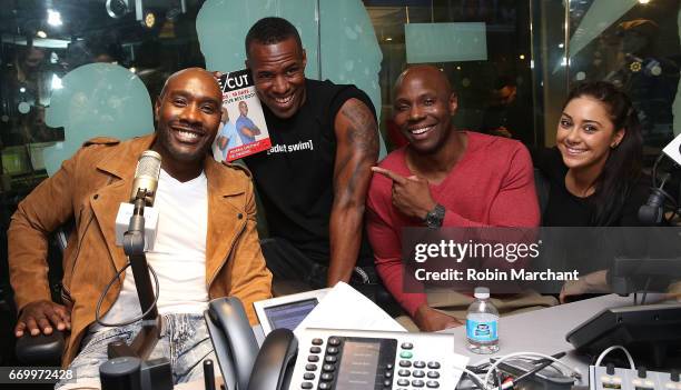 Morris Chestnut and Obi Obadike visit 'The Whoolywood Show' with SiriusXM Host Whoo Kid and Nicole 'Nickilicious' Adamo on Eminem's Shade 45 at...