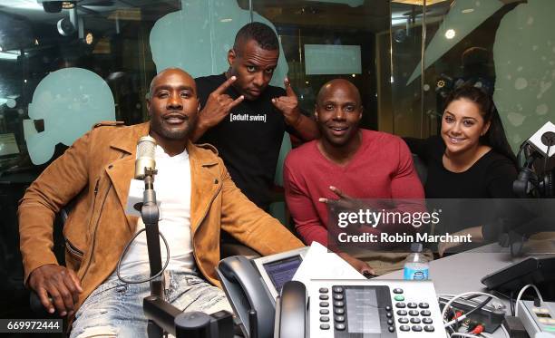 Morris Chestnut and Obi Obadike visit 'The Whoolywood Show' with SiriusXM Host Whoo Kid and Nicole 'Nickilicious' Adamo on Eminem's Shade 45 at...