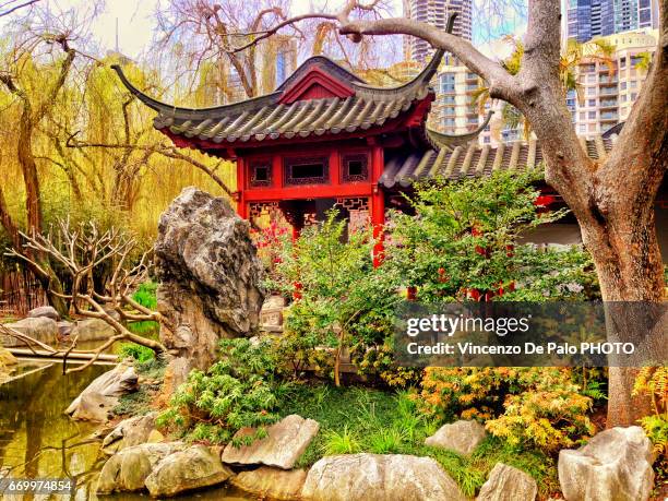 asian gate - classical chinese garden fotografías e imágenes de stock