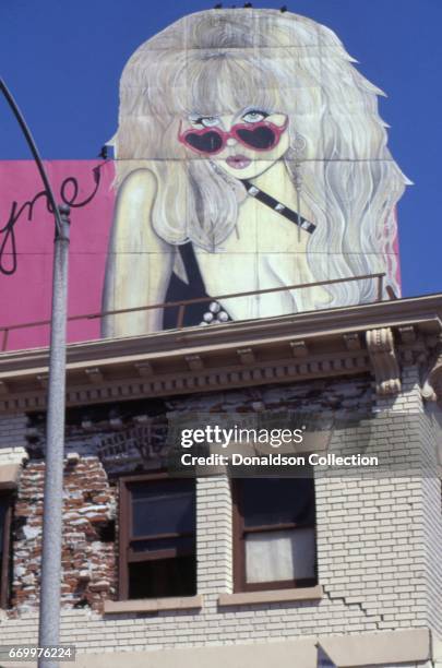 Billboard with Angelyne on it in September 1995 in Los Angeles, California.