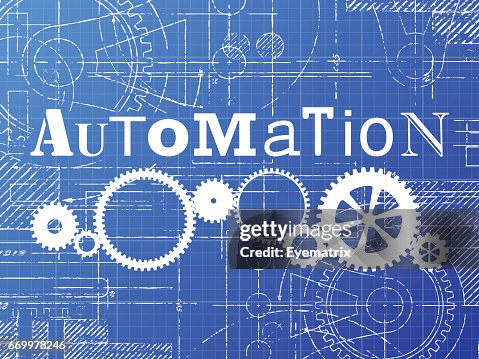 Automation Blueprint Tech Drawing High-Res Vector Graphic - Getty Images