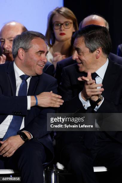 Xavier Bertrand attends French presidential candidate Francois Fillon campaign rally on April 18, 2017 in Lille, France.