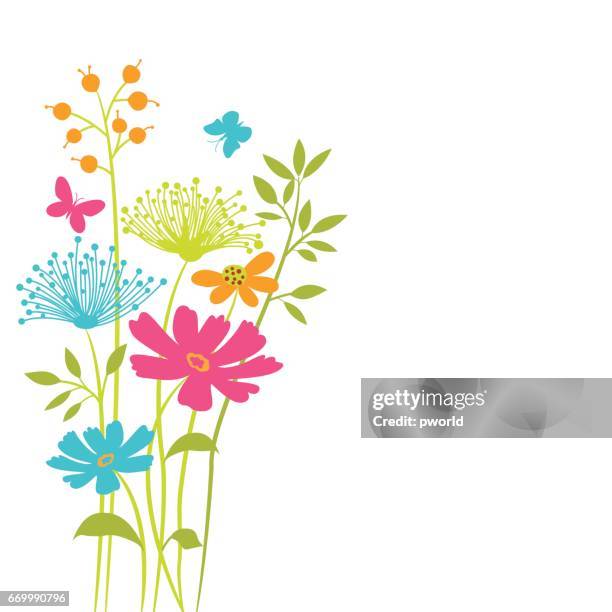 vector floral background . - springtime flowers stock illustrations