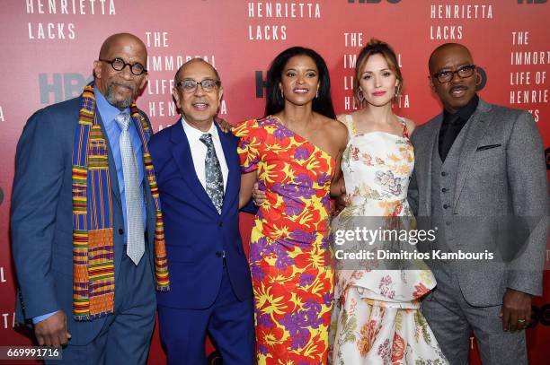 Reg E. Cathey, George C. Wolfe, Renee Elise Goldsberry, Rose Byrne and Courtney B. Vance attend "The Immortal Life of Henrietta Lacks" premiere at...