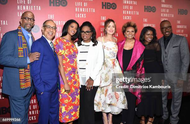 Reg E. Cathey, George C. Wolfe, Renee Elise Goldsberry, Oprah Winfrey, Rose Byrne, Leslie Uggams, Kyanna Simone and Courtney B. Vance attend "The...