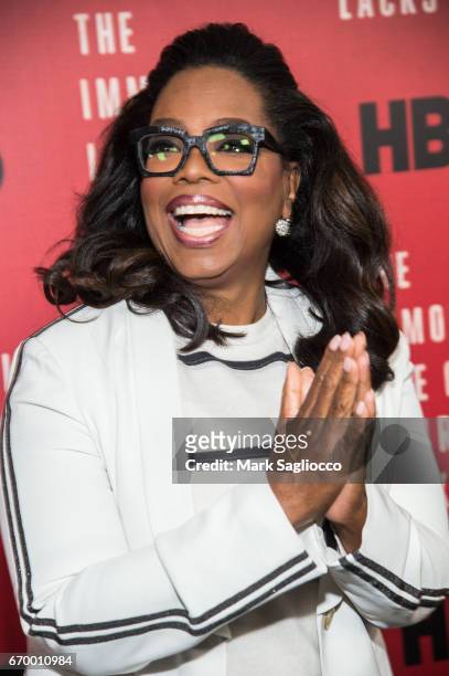 Executive Producer and Actress Oprah Winfrey attends "The Immortal Life Of Henrietta Lacks" New York Premiere at SVA Theater on April 18, 2017 in New...