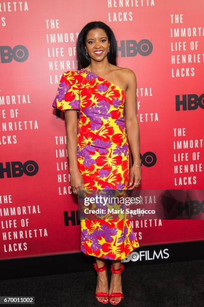 Actress Renee Elise Goldsberry attends "The Immortal Life Of Henrietta Lacks" New York Premiere at SVA Theater on April 18, 2017 in New York City.