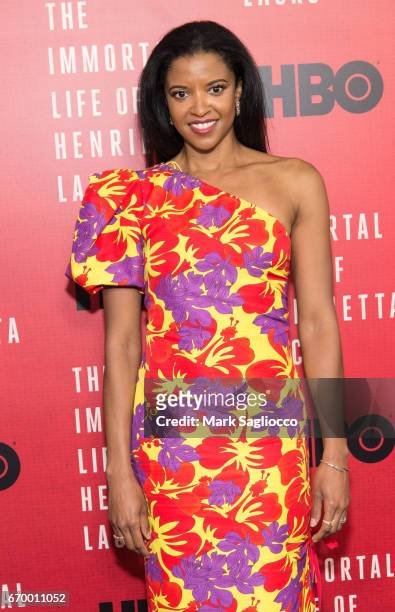 Actress Renee Elise Goldsberry attends "The Immortal Life Of Henrietta Lacks" New York Premiere at SVA Theater on April 18, 2017 in New York City.