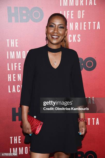 Jeri Lacks Whye attends "The Immortal Life of Henrietta Lacks" premiere at SVA Theater on April 18, 2017 in New York City.