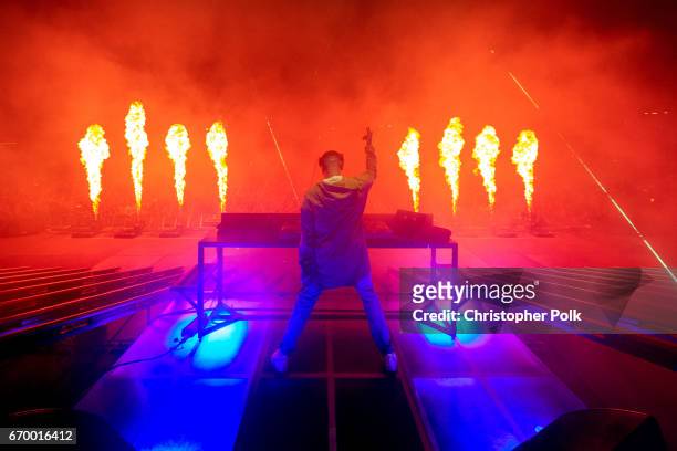 Snake performs on the Outoor Stage during day 2 of the Coachella Valley Music And Arts Festival at the Empire Polo Club on April 15, 2017 in Indio,...