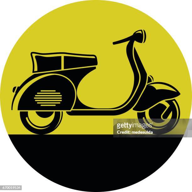ilustraciones, imágenes clip art, dibujos animados e iconos de stock de scooter icono - moped