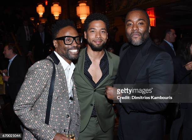 Billy Porter, Jussie Smollett and Lee Daniels attend the after party for"The Immortal Life of Henrietta Lacks" premiere at TAO Downtown on April 18,...