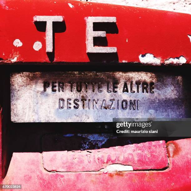 traditional italian mail box on wall - comunicazione stock pictures, royalty-free photos & images