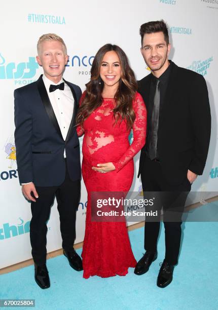 Thirst Founder Seth Maxwell, Aijia Grammer, and singer/songwriter Andy Grammer attend the Thirst Project's 8th Annual thirst Gala at Beverly Hills...