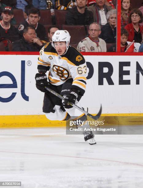 Brad Marchand of the Boston Bruins skates against the Ottawa Senators in Game Two of the Eastern Conference First Round during the 2017 NHL Stanley...