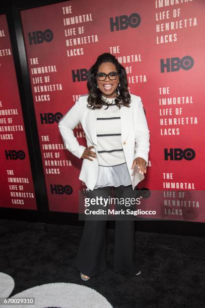 Executive Producer/Actress Oprah Winfrey attends "The Immortal Life Of Henrietta Lacks" New York Premiere at SVA Theater on April 18, 2017 in New...
