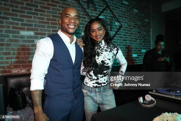 Charlamagne Tha God and Vashtie attend Remy Martin and Charlamagne Tha God Celebrate "Black privilege" Book Launch at Kola House on April 18, 2017 in...