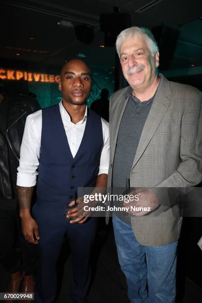 Charlamagne Tha God and Mark Jacobson attend Remy Martin and Charlamagne Tha God Celebrate "Black privilege" Book Launch at Kola House on April 18,...