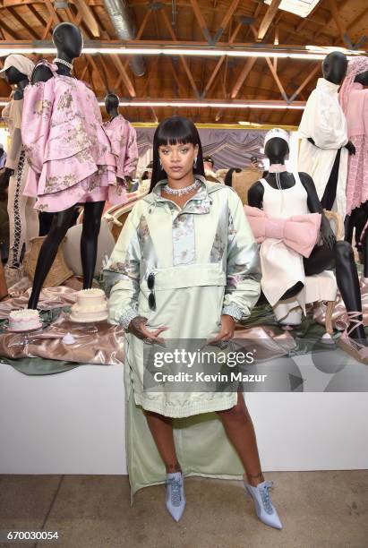 Rihanna at the FENTY PUMA by Rihanna Experience on April 18, 2017 in Los Angeles, California.