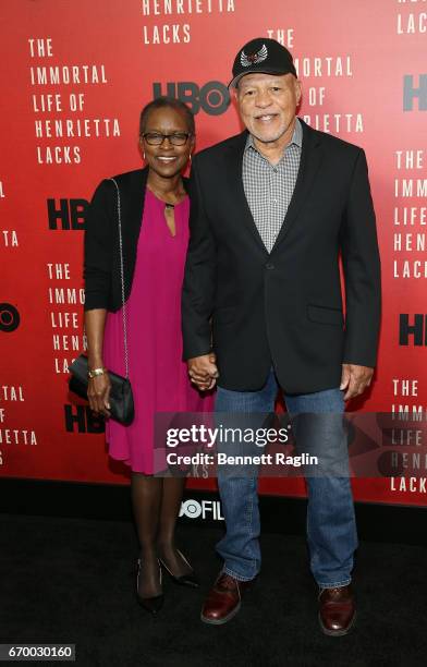 Actor John Beasley and wife Judy Beasley attends "The Immortal Life Of Henrietta Lacks" New York Premiere at SVA Theater on April 18, 2017 in New...