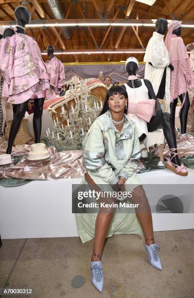 Rihanna at the FENTY PUMA by Rihanna Experience on April 18, 2017 in Los Angeles, California.