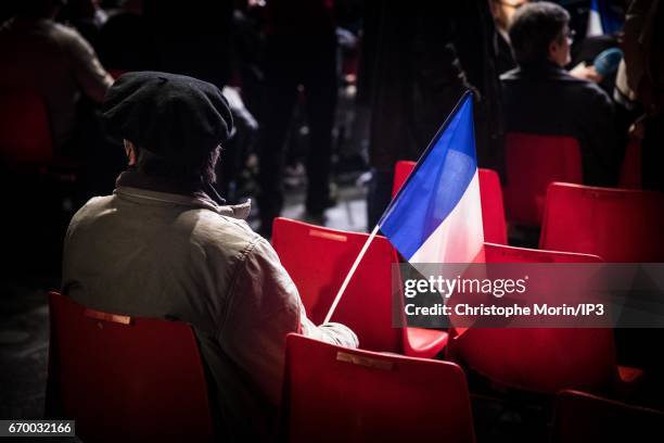 General view of the public who came to listen Marine Le Pen , National Front Party Leader and candidate for the 2017 French Presidential Election...