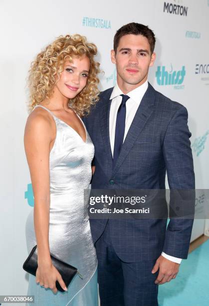 Allie Silva and Steven McQueen attend the Thirst Project's 8th Annual thirst Gala at Beverly Hills Hotel on April 18, 2017 in Beverly Hills,...