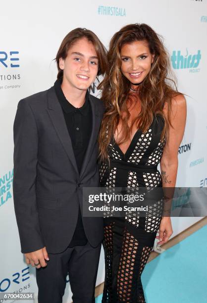 Donovan Charles Hardy and Actress Charisma Carpenter attends the Thirst Project's 8th Annual thirst Gala at Beverly Hills Hotel on April 18, 2017 in...