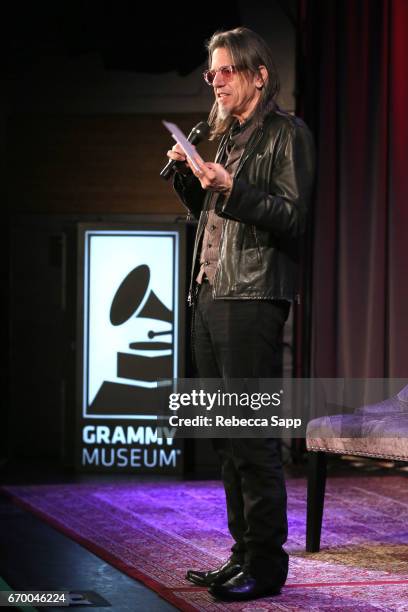 Executive Director of the GRAMMY Museum Scott Goldman introduces A Conversation With Damian "Jr. Gong" Marley at The GRAMMY Museum on April 18, 2017...