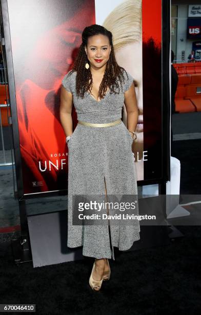 Actress Tracie Thoms attends the premiere of Warner Bros. Pictures' "Unforgettable" at TCL Chinese Theatre on April 18, 2017 in Hollywood, California.