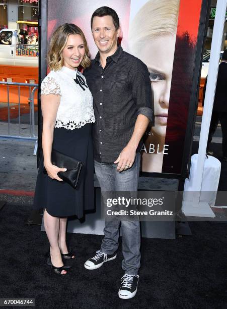 Beverley Mitchell, Michael Cameron arrives at the Premiere Of Warner Bros. Pictures' "Unforgettable" at TCL Chinese Theatre on April 18, 2017 in...