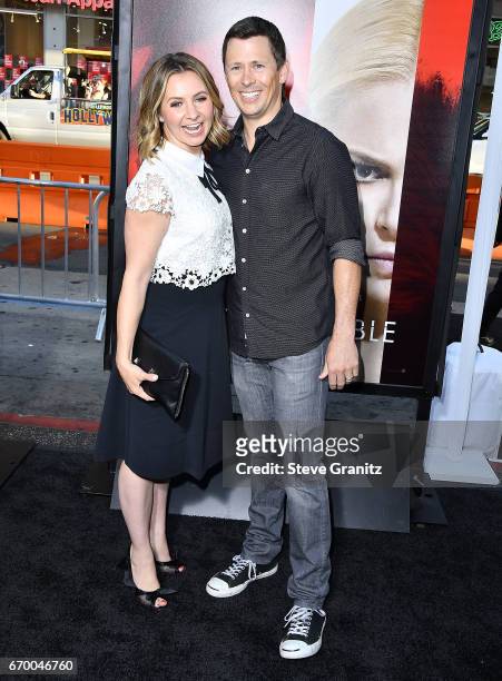 Beverley Mitchell, Michael Cameron arrives at the Premiere Of Warner Bros. Pictures' "Unforgettable" at TCL Chinese Theatre on April 18, 2017 in...