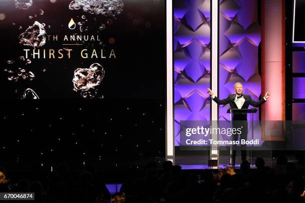 Founder of Thirst Project Seth Maxwell speaks onstage at the Thirst Project's 8th Annual thirst Gala at Beverly Hills Hotel on April 18, 2017 in...