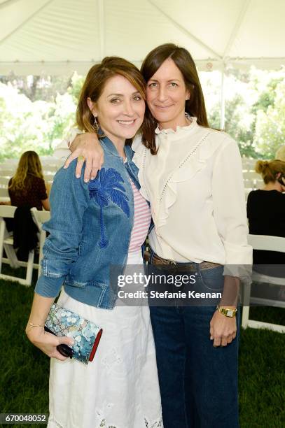 Sasha Alexander and Molly Isaksen Sures attend the annual H.E.A.R.T. Brunch featuring Stella McCartney on April 18, 2017 in Los Angeles, California.