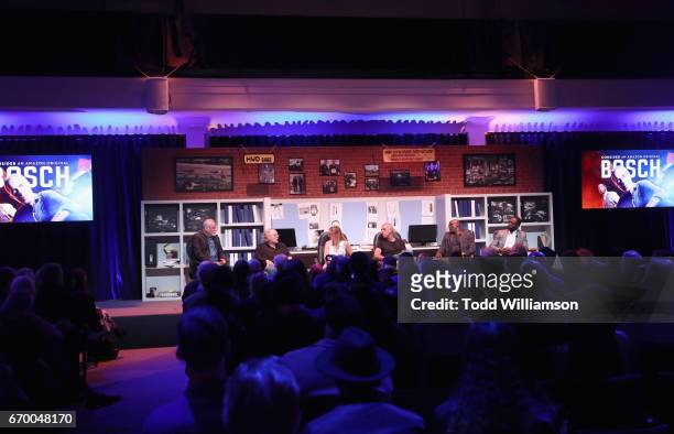 Executive producers Michael Connelly, Eric Overmyer, moderator Elizabeth Wagmeister, actors Titus Welliver, Lance Reddick and Jamie Hector speak...