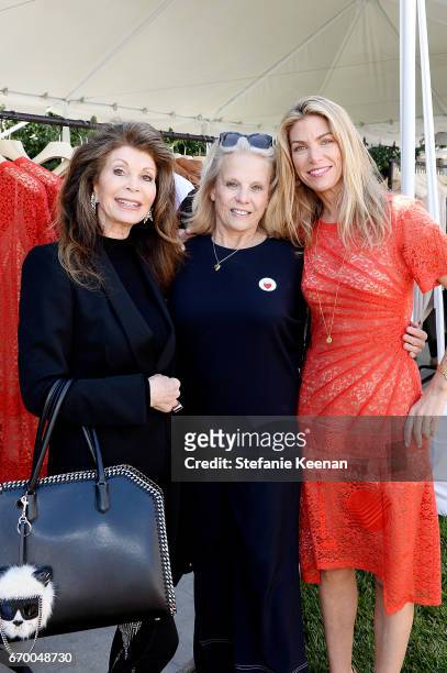 Linda Tatum, Astrid Heger and Alison Petrocelli attend the annual H.E.A.R.T. Brunch featuring Stella McCartney on April 18, 2017 in Los Angeles,...