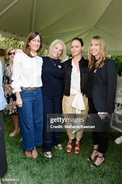 Molly Isaksen Sures; Astrid Heger, Stella McCartney and Eve Gerber attend the annual H.E.A.R.T. Brunch featuring Stella McCartney on April 18, 2017...