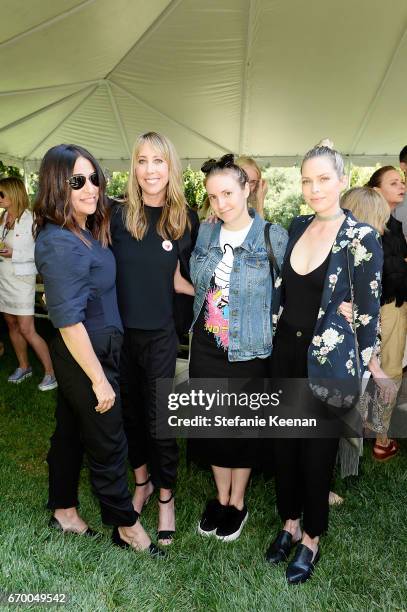 Eve Gerber, Lena Dunham, Erin Foster and guest attend the annual H.E.A.R.T. Brunch featuring Stella McCartney on April 18, 2017 in Los Angeles,...