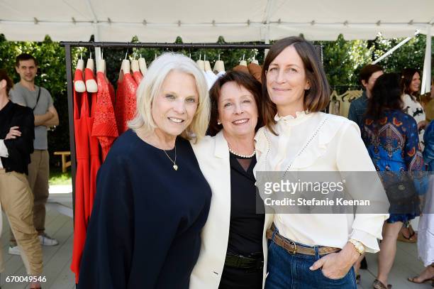 Astrid Heger, Kathleen Weber and Molly Isaksen Sures attend the annual H.E.A.R.T. Brunch featuring Stella McCartney on April 18, 2017 in Los Angeles,...