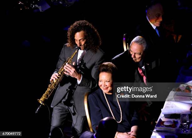 Kenny G, Alma Powell and Colin Powell attend the America's Promise Alliance 20th Anniversary Promise Night at Marriott Marquis Hotel on April 18,...