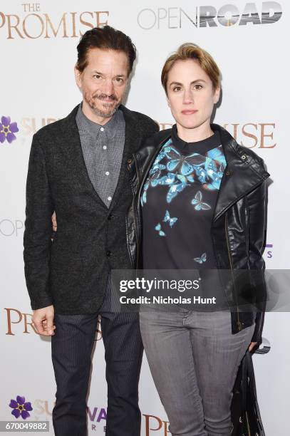 Frank Whaley and Heather Bucha attend the New York Screening of "The Promise" at The Paris Theatre on April 18, 2017 in New York City.