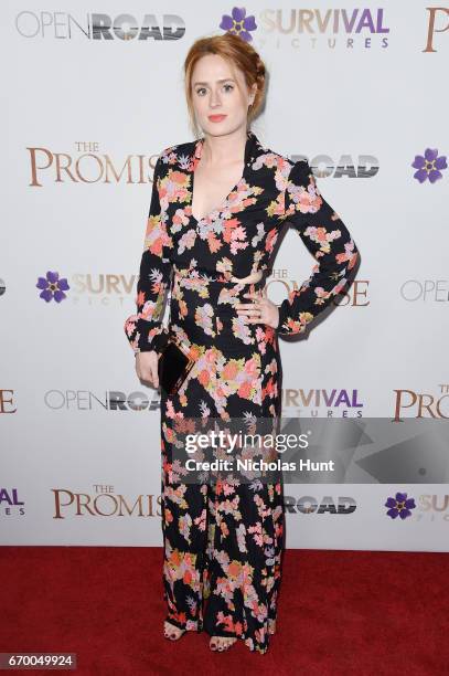 Katie Paxton attends the New York Screening of "The Promise" at The Paris Theatre on April 18, 2017 in New York City.