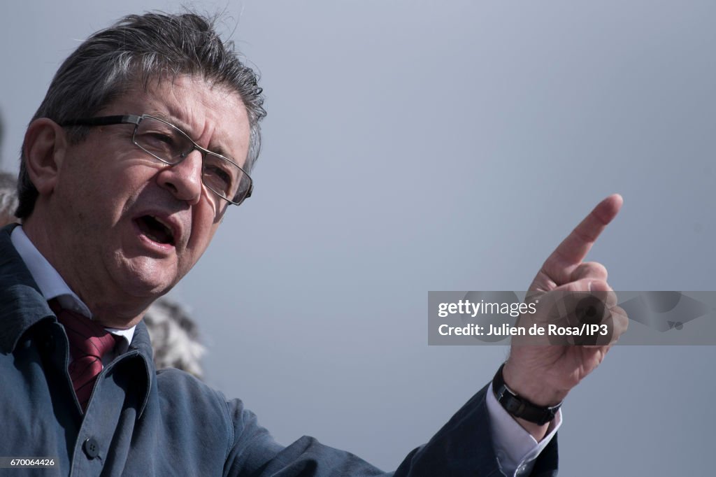 French Presidential Candidate Jean-Luc Melenchon Holds Boat Sailing Meeting