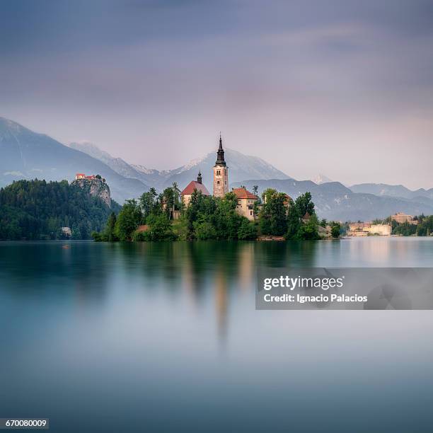 bled lake and castle, slovenia - slovenia stock pictures, royalty-free photos & images