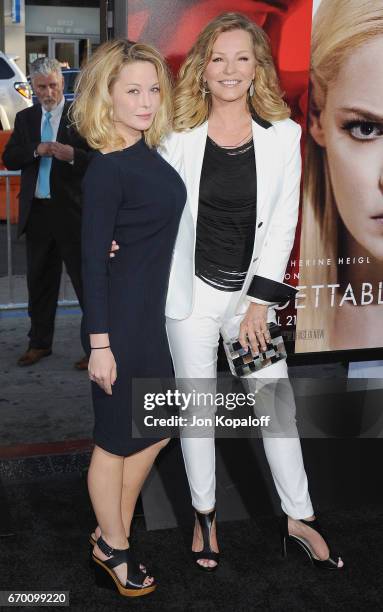 Jordan Ladd and mom Cheryl Ladd arrive at the Los Angeles Premiere "Unforgettable" at TCL Chinese Theatre on April 18, 2017 in Hollywood, California.